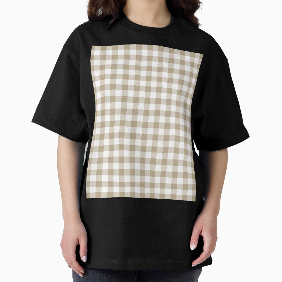 Tan and White Buffalo Plaid Pattern Pairs DE 2022 Trending Color Bamboo Screen DE6193 by ColorOfTheYears