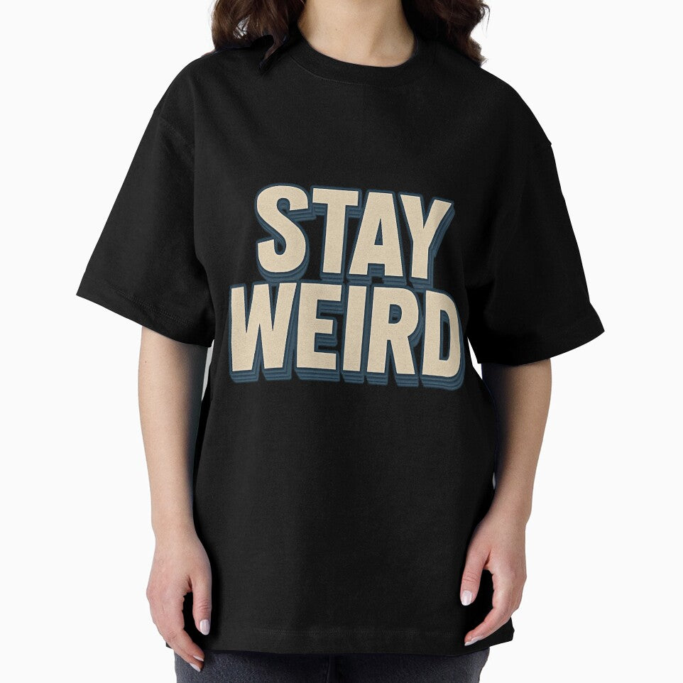 Stay Weird – Retro Neon Aesthetic Typography by RouniBoutique