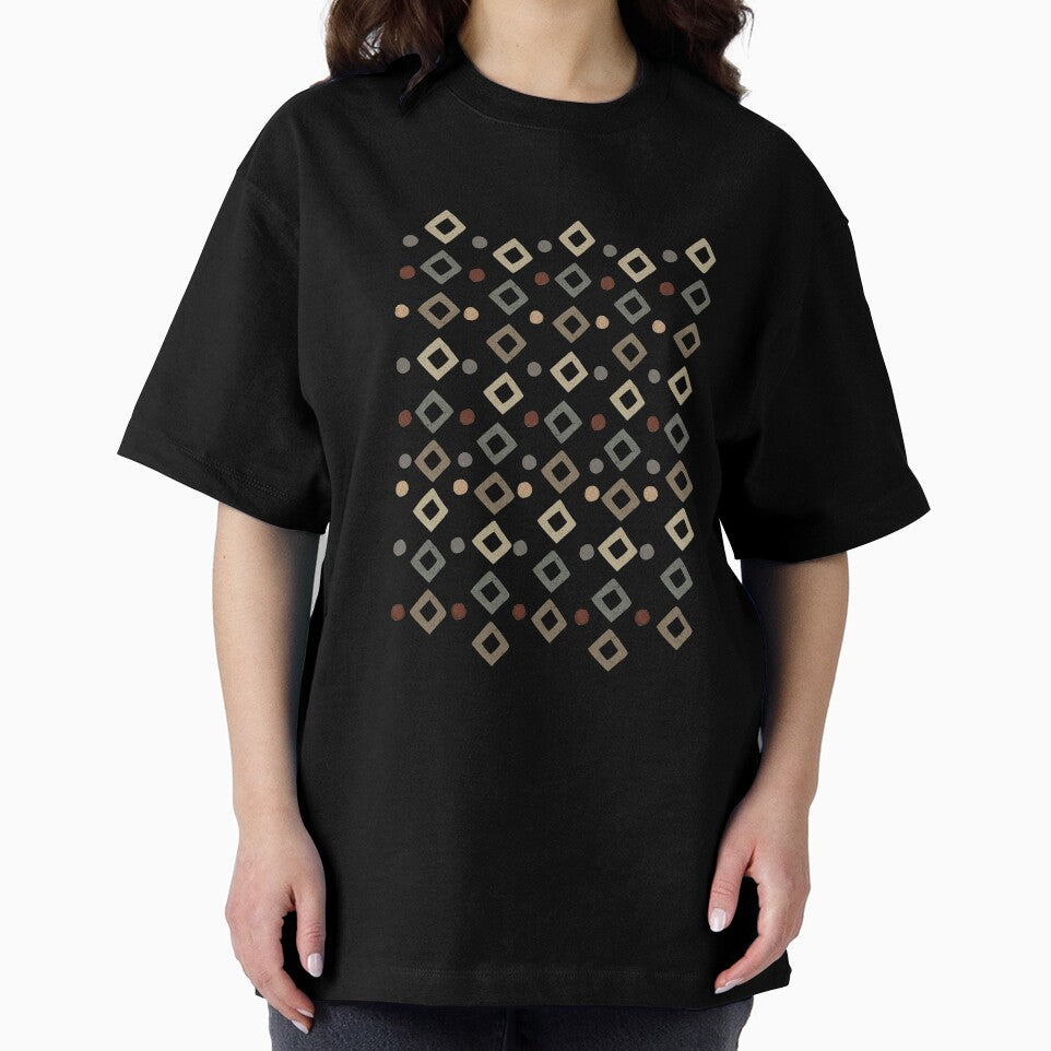 Primitive earthtone geometric stripe design by Sue Zipkin