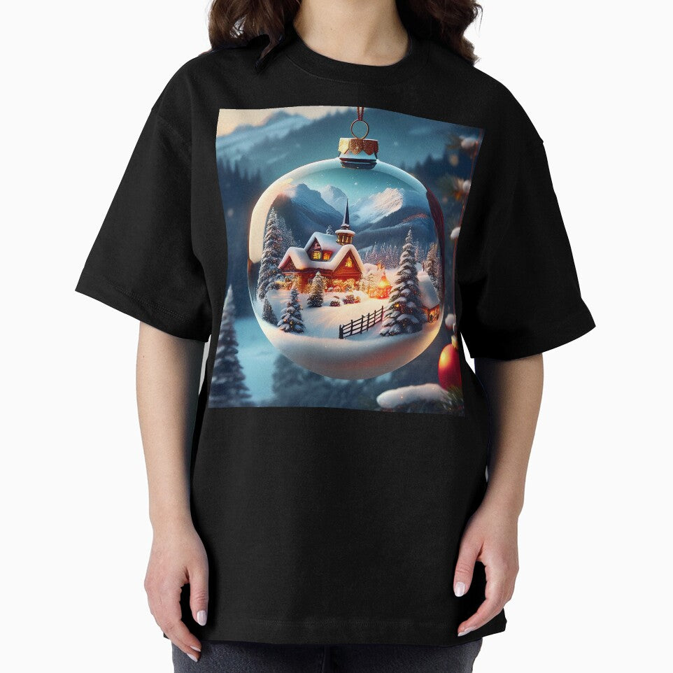 Enchanted Snowy Cabin in a Festive Christmas Ornament by CoolVisionStd