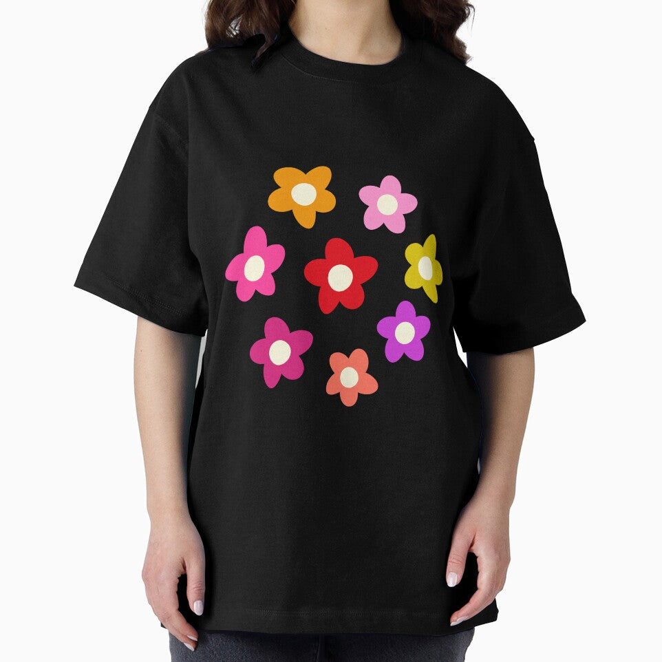 Retro Groovy Colorful Hippie Flowers by Yasminepatterns