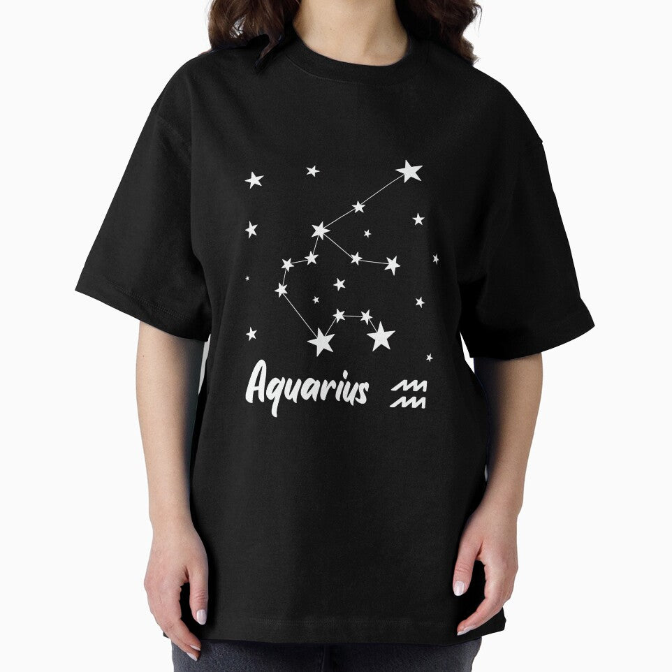 Aquarius Zodiac Star Constellation White Lines by LaGode