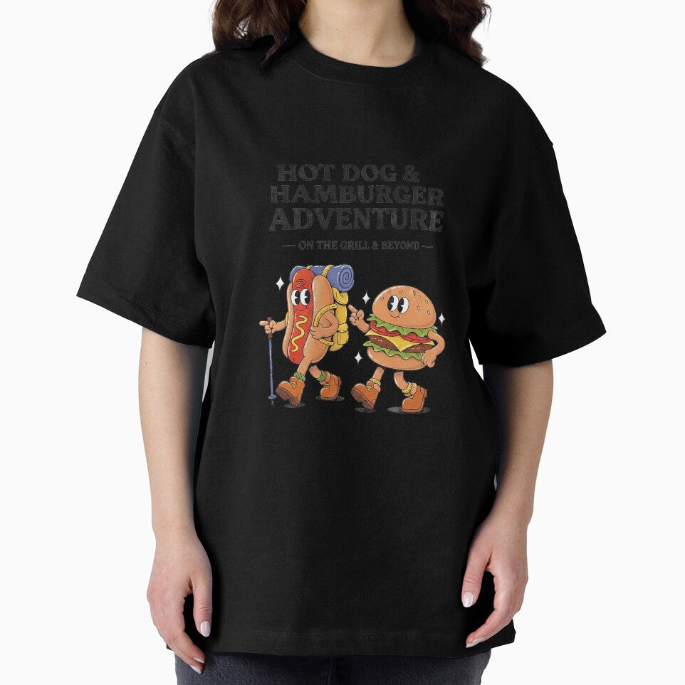 Hot Dog Hamburger Adventure On The Grill Retro by HoopeStylee