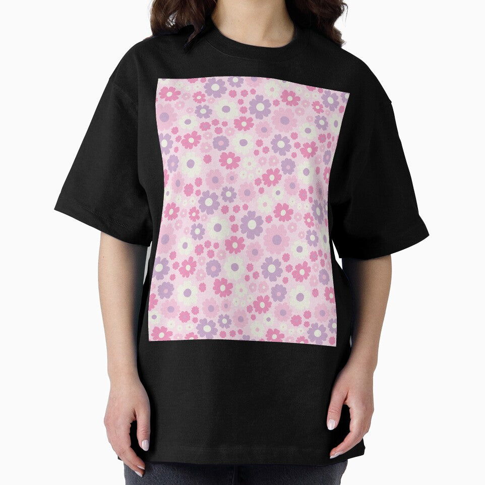 GROOVY RETRO FLOWER POWER GIRLY 70S AND 60S STYLE PASTEL PINK by blomastudios