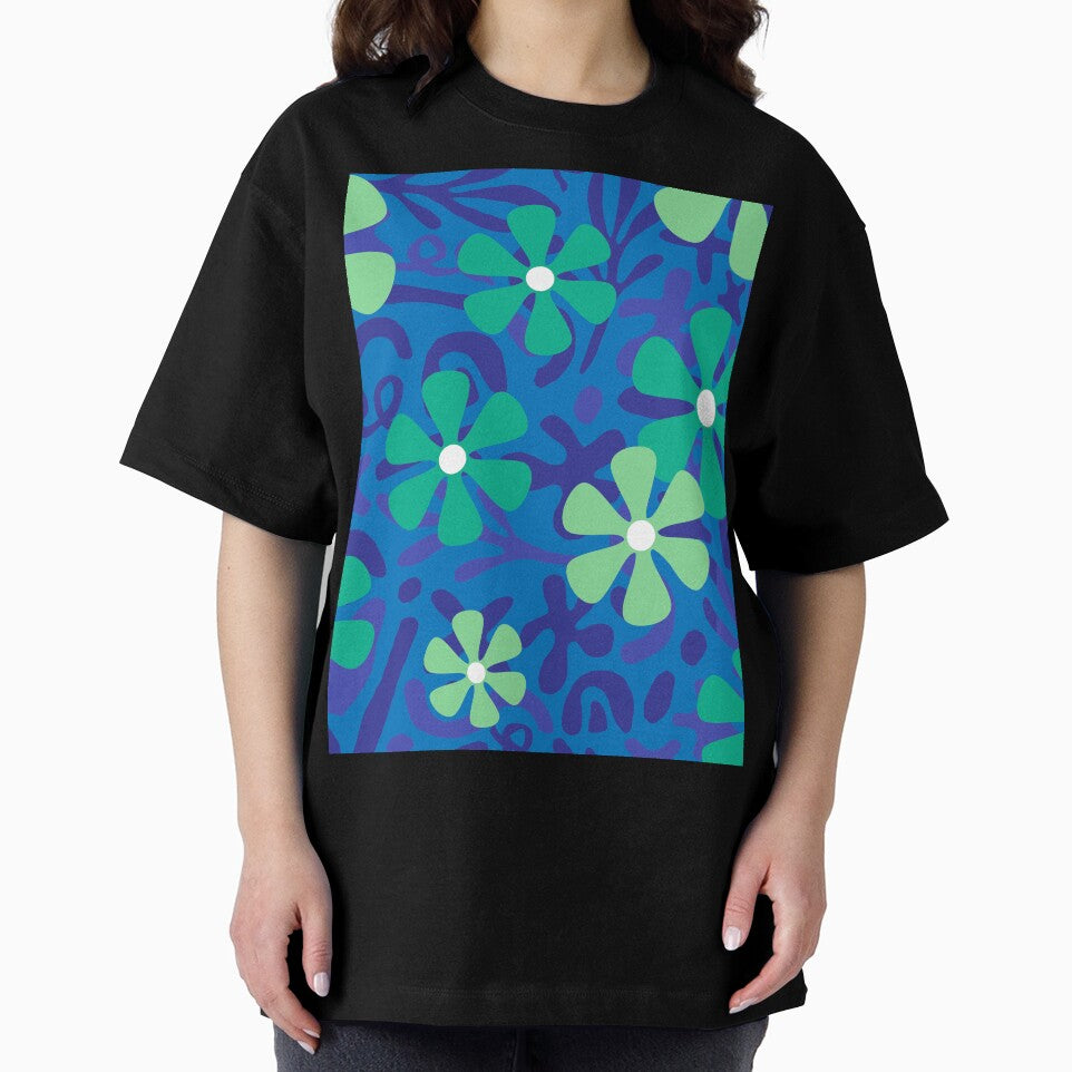 Purple pattern and green flowers retro pattern by BritishDelights