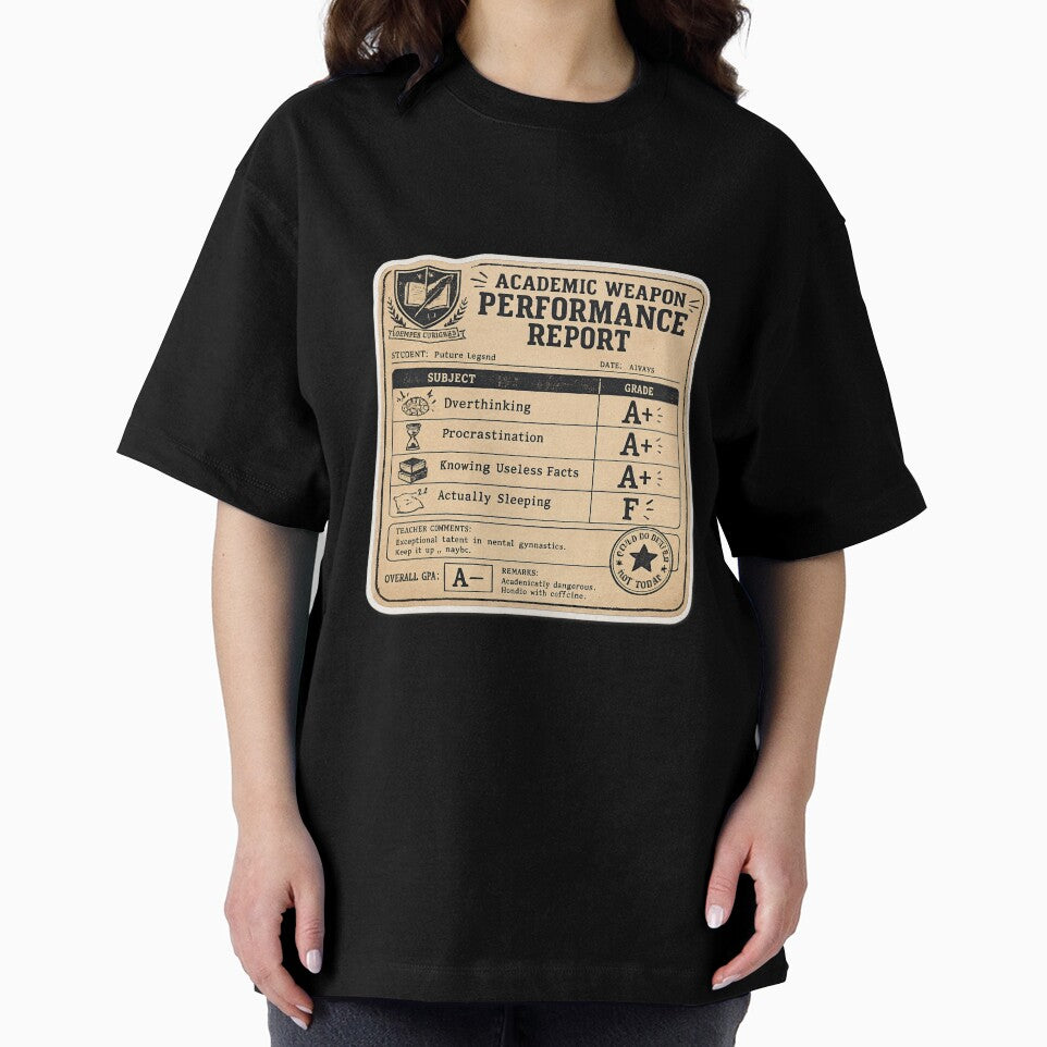 Academic Weapon Report Card – Funny Vintage Student Performance Art | Humor Student Gift by irfanshikh