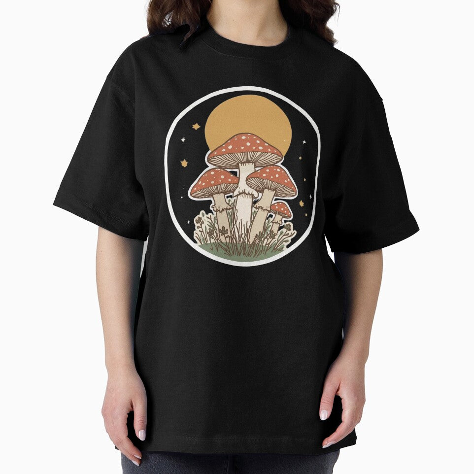 Retro Toadstool Meadow: A Muted Palette Nature Illustration by The Daily Palette