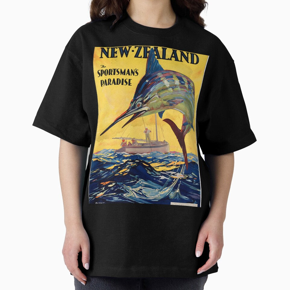 Vintage Travel Poster New Zealand Sportsman paradise by jaydamekh