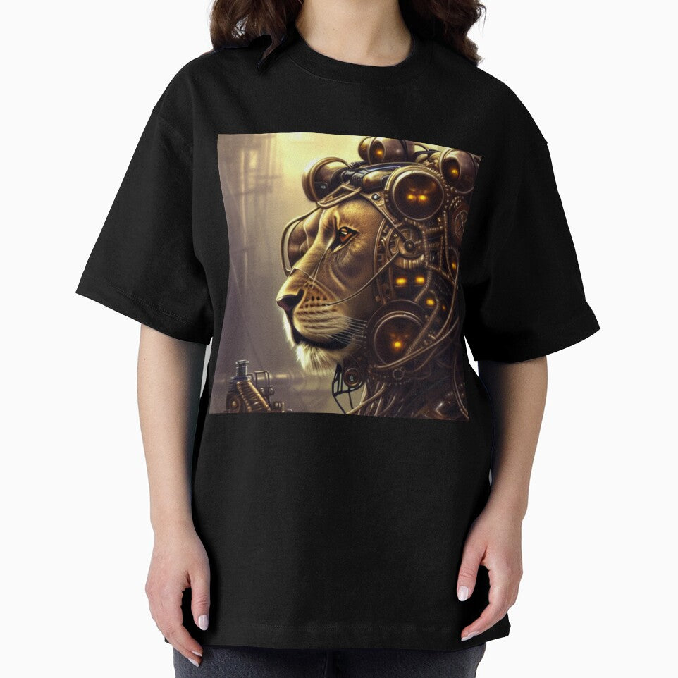 Dystopian Wasteland Cyborg Lion by ZenEverAI