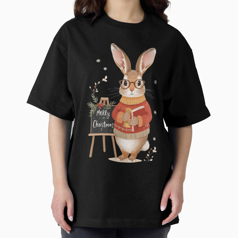 Teacher Bunny Merry Christmas Design by zoocore