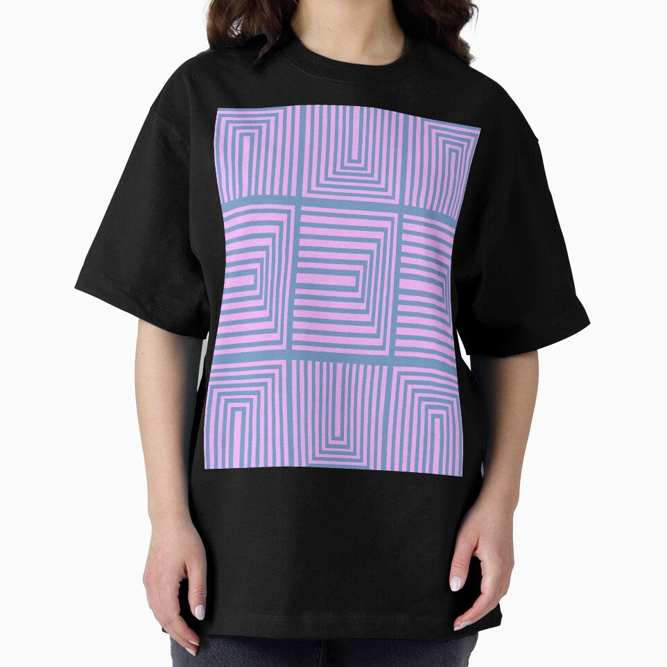 Mid Mod Op Art in Pink and Blue by JuneJournal