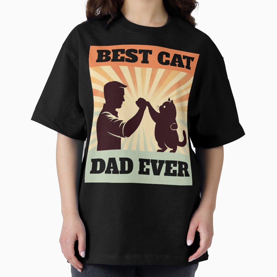 Retro Best Cat dad Ever Fistbump Design by MigNetZ