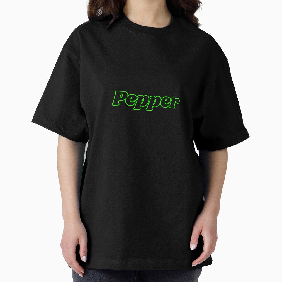 Pepper Neon Green Retro Typography Minimal Text Art Design by PixelParinda