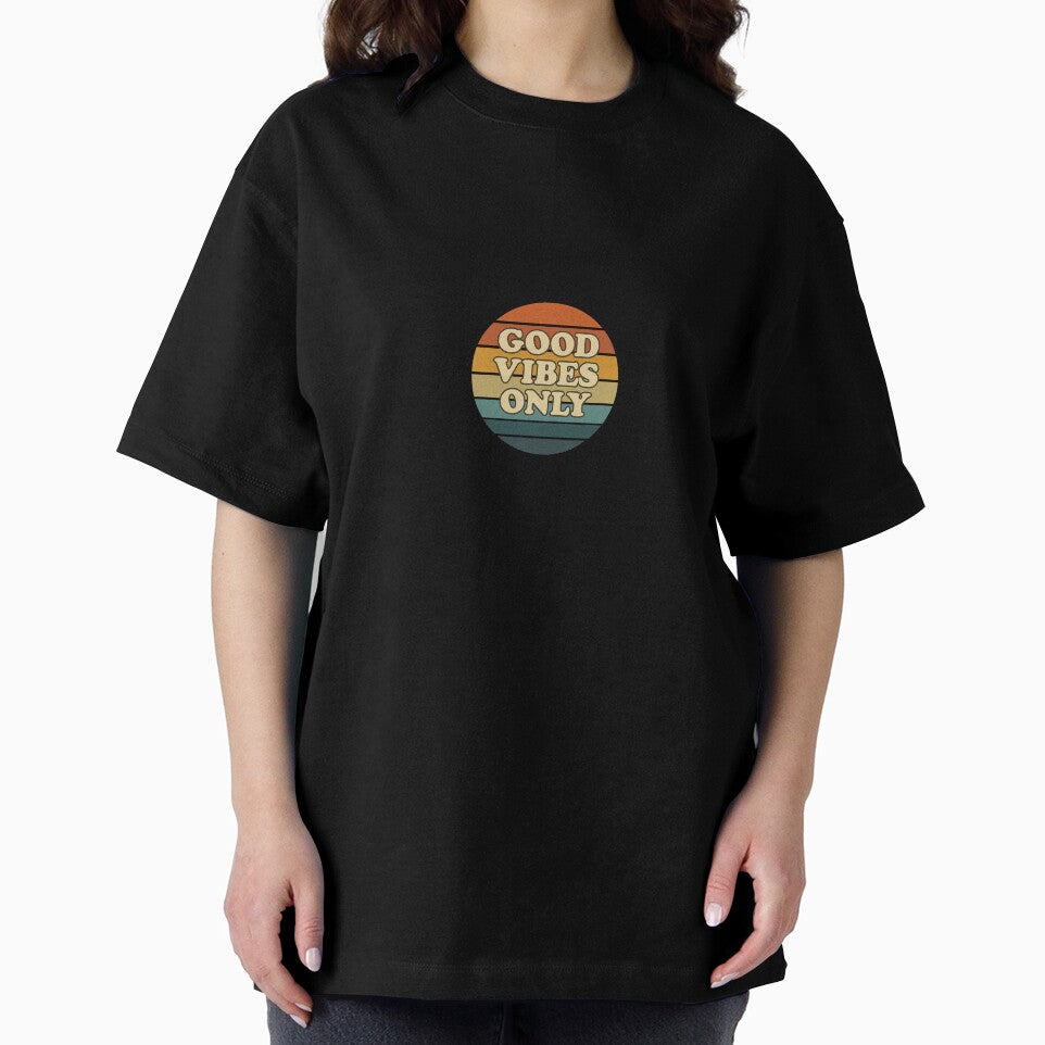 Good Vibes Only Vintage Retro Sunset T-Shirt Sticker Design by Picelmintco