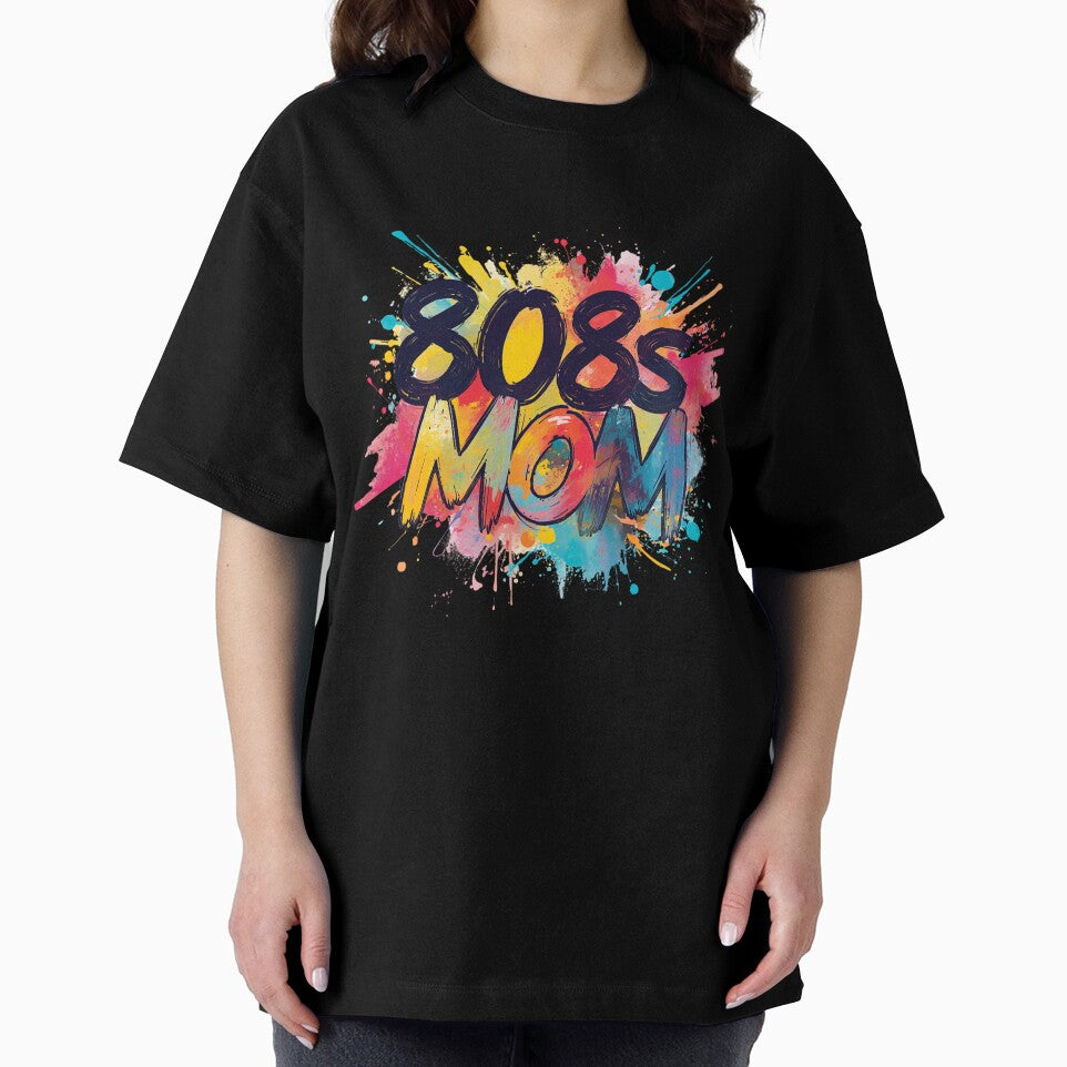 808s Mom Colorful Paint Splatter Retro Typography by THE KAALI