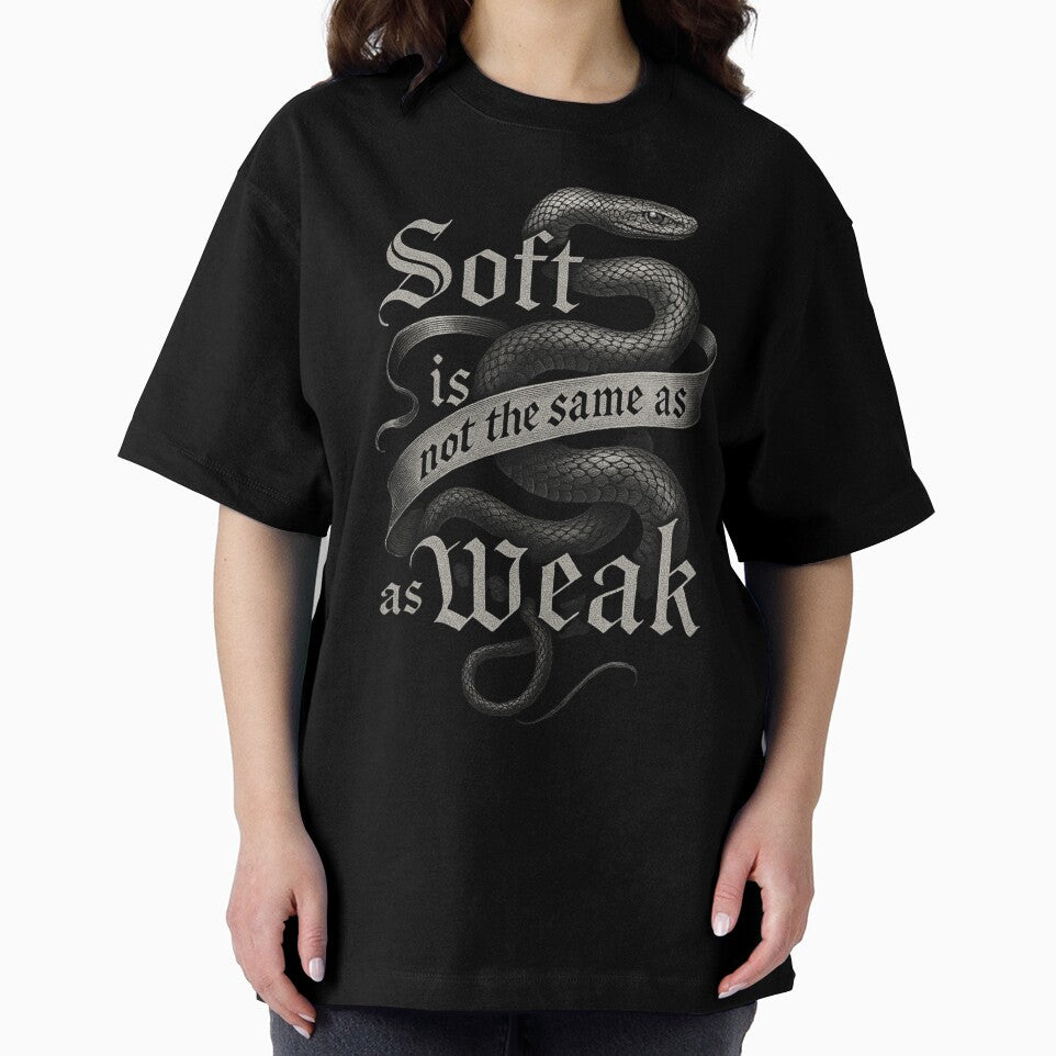 Soft Is Not Weak – Gothic Snake Empowerment Design by Mouraludia