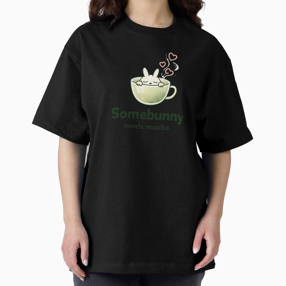 Cute bunny in matcha – Somebunny needs matcha by Dennis' Creative Corner