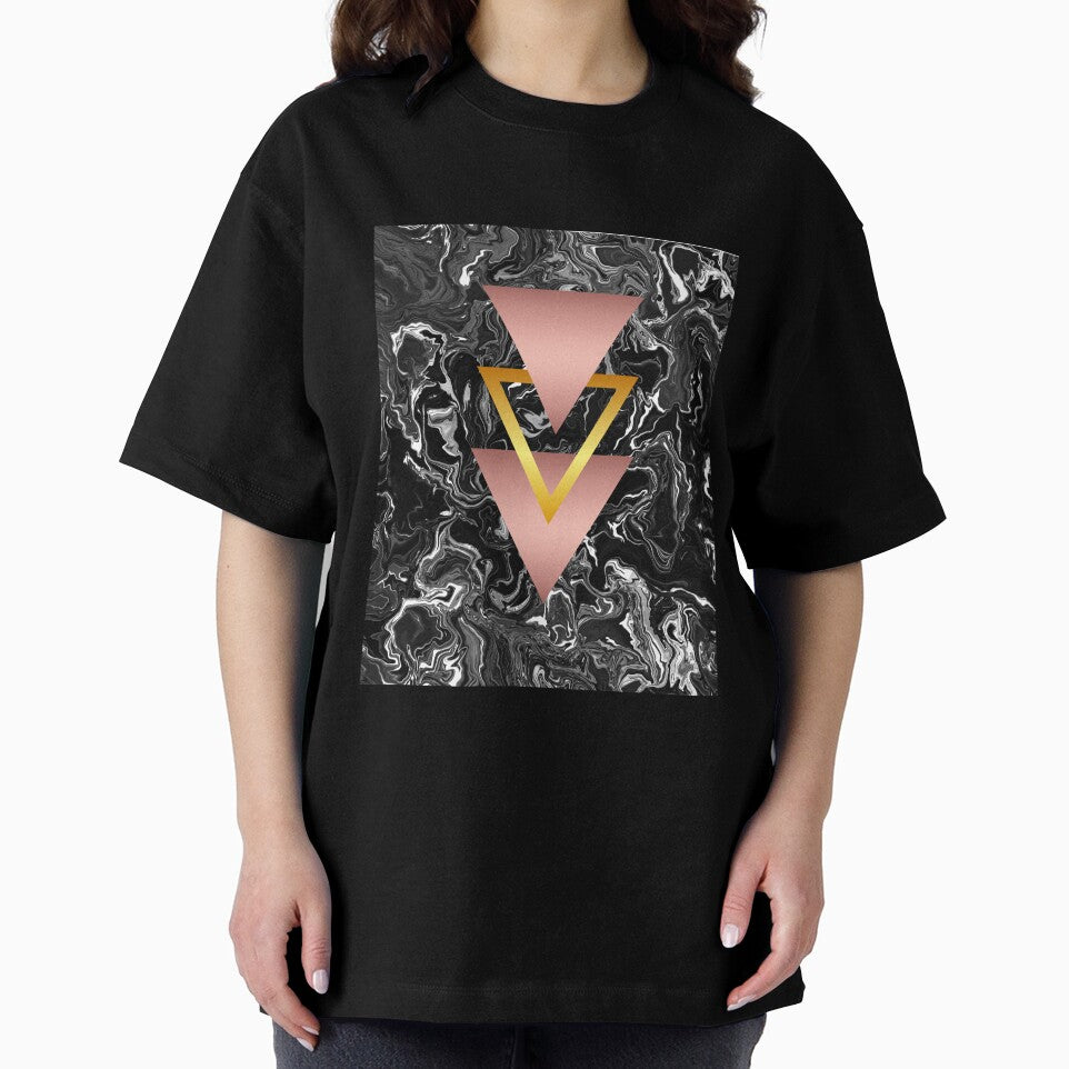 Pink and Golden Pyramid (Black Marble) Geometry by MindedInc
