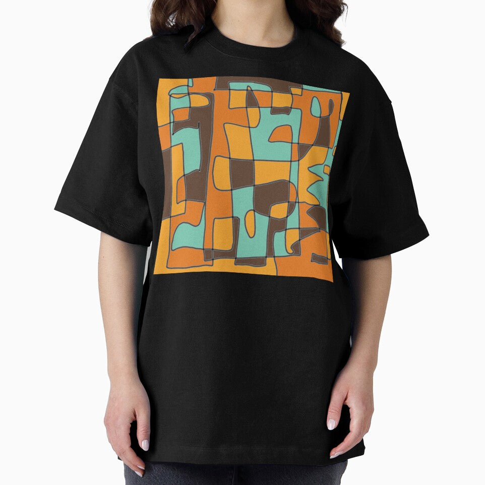 Bold Orange Retro Art Hand Drawn by NancyMerkle