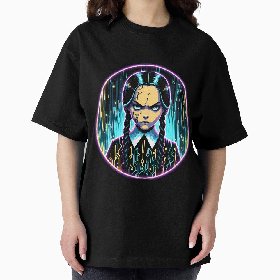 Cyberpunk Gothic Girl in Digital Neon Art by pumsquare