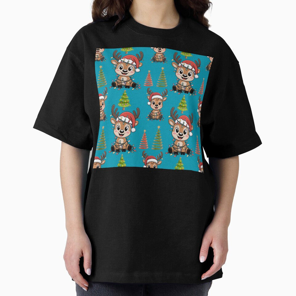 Sweet Reindeer and Decorative Trees Christmas Design by Grang Art Artistic Designs
