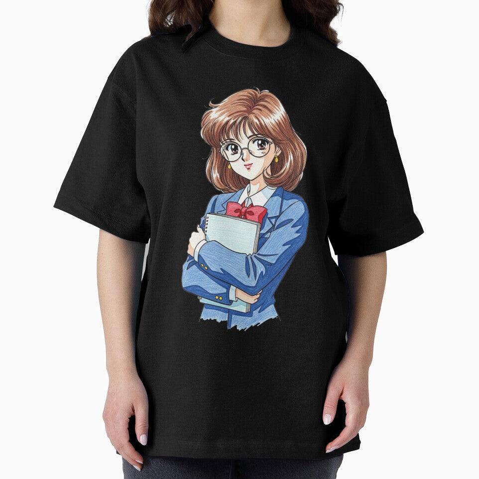 Retro Anime Aesthetic Student Girl by JonelleTshirts