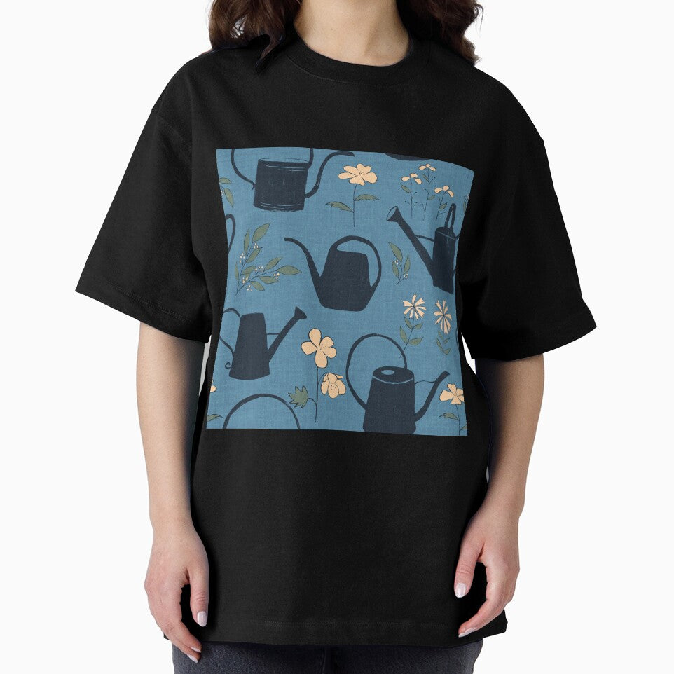 watering cans and wildflowers by Sara Frane