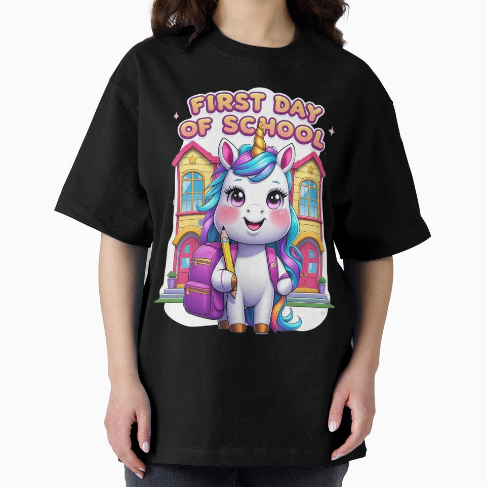 First Day of School – Cute Unicorn Back to School Design for Kids by SnoyTextil