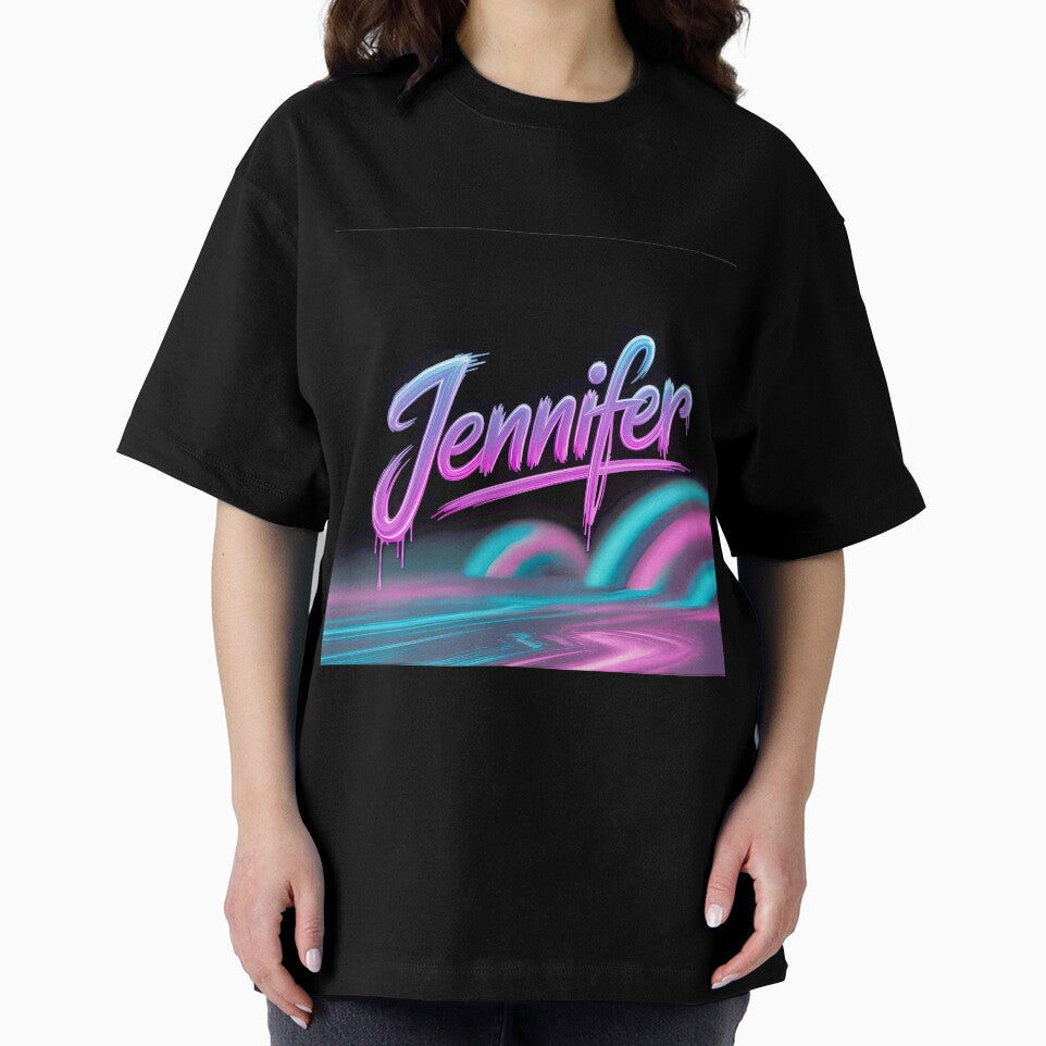 Neon Drip Jennifer Retro Synthwave Name Design by Scott Vargas
