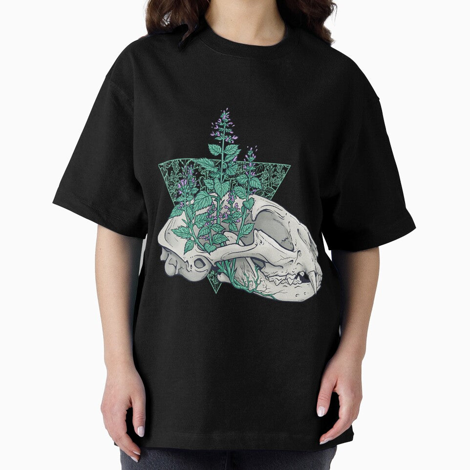 Gothic Cat Skull And Ferns Anatomy by xuxqhpbmr34