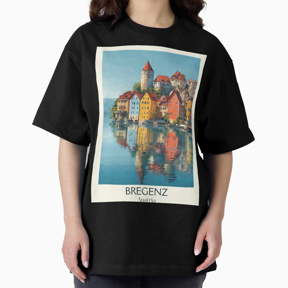 Bregenz Austria Vintage Travel Poster - Vibrant Lakeside Cityscape by TuncGK