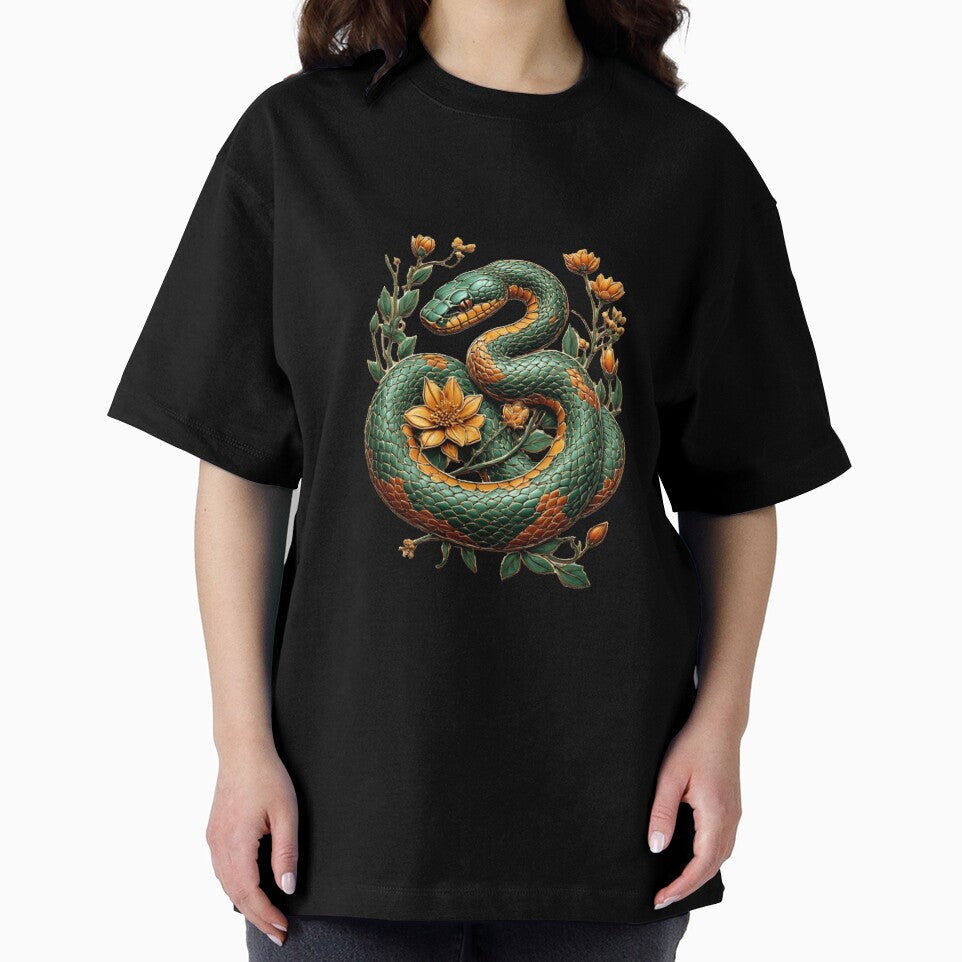 Mystic Serpent & Bloom - Emerald Snake Art by Shift-Bloom