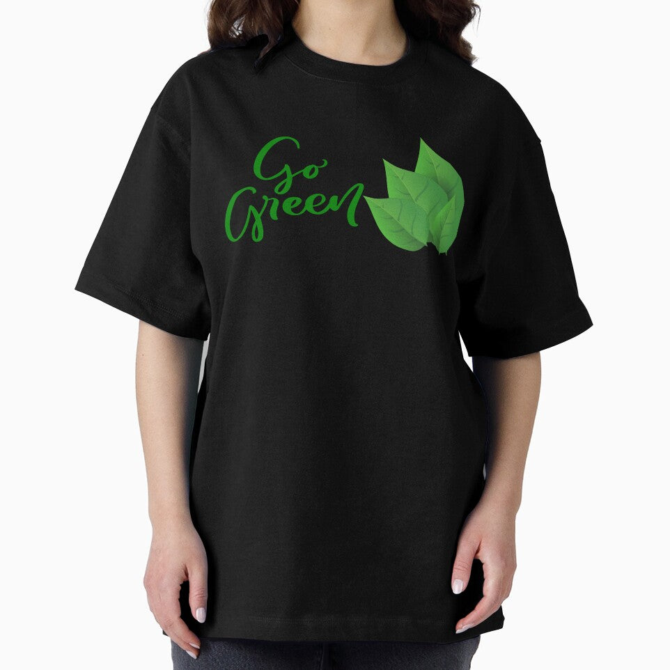 "Go Green Handwritten Leaves Design" by Mahakamel