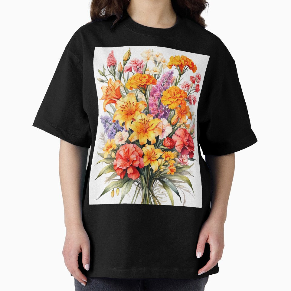 Radiant Blossoms: Lilies, Carnations, Statice, and Marigolds by Chicandcool