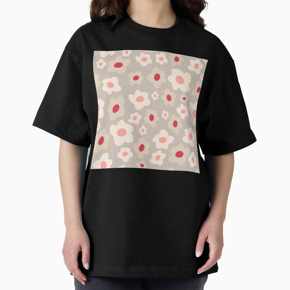 Retro Floral Surface Pattern Taupe & Pink by scorpiolane