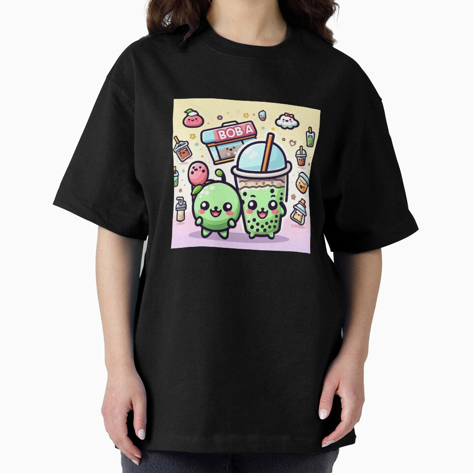 Bubble tea party with a Boba shop full background stickers and more by SaraDatCool