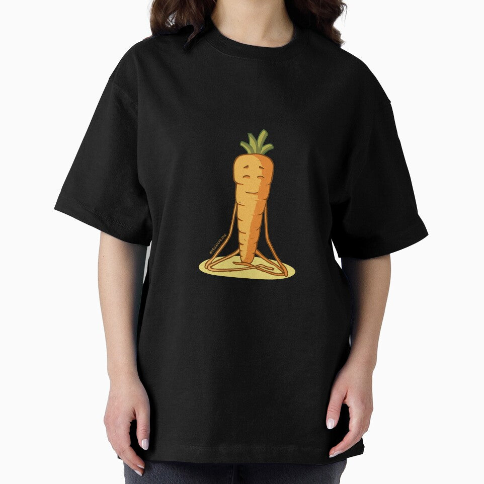 Cute yoga vegan veggies - carrot by Frank J. Art