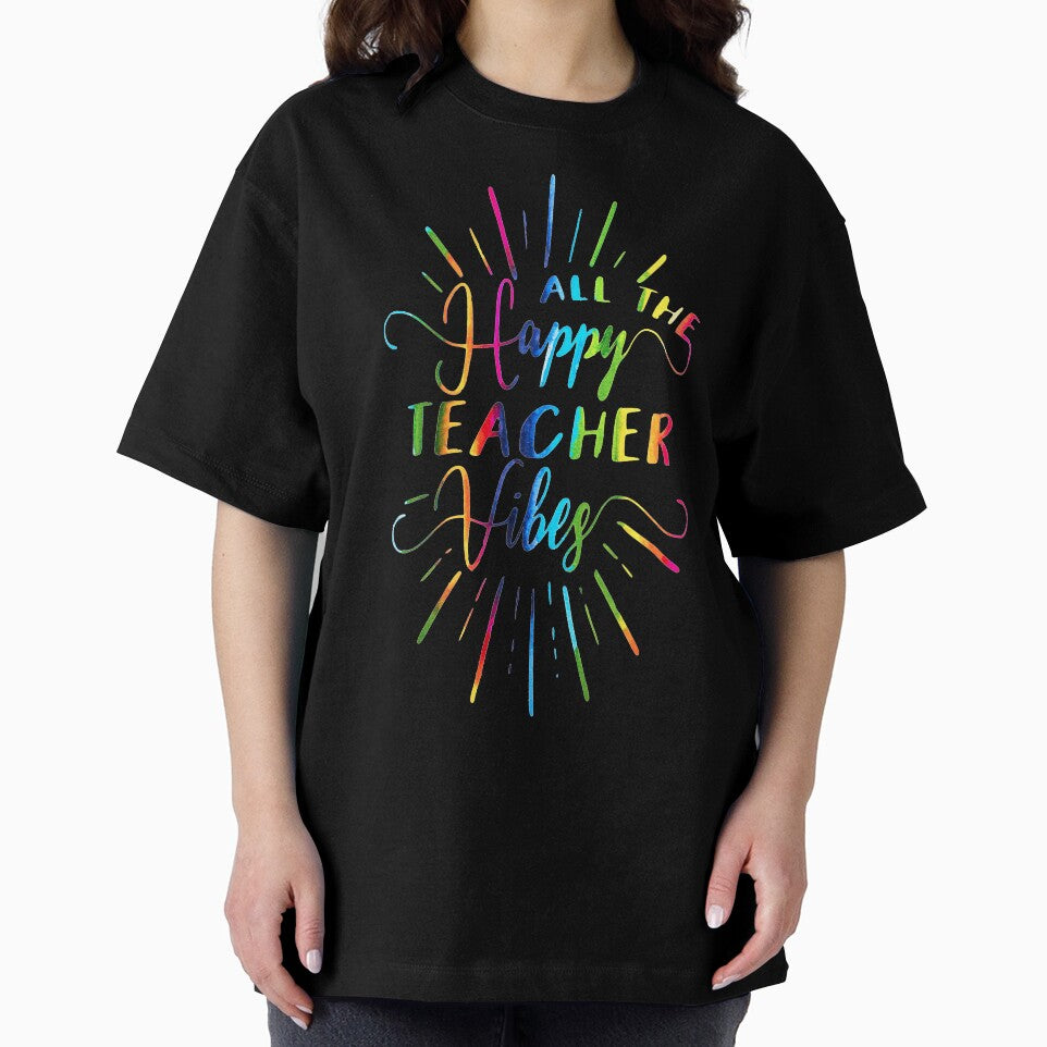 ALL The Happy Teacher Vibes - Teaching is the Best - Love Rainbow Watercolor by brightormuted