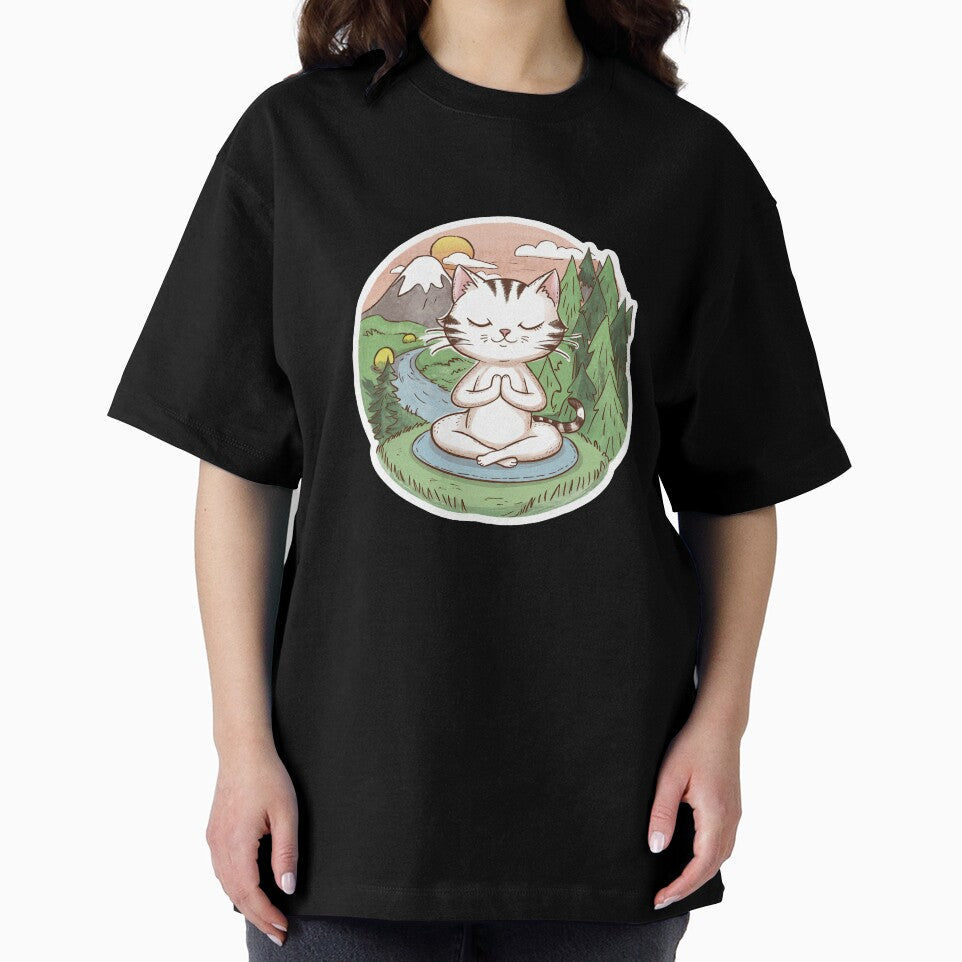 Meditating cat in moutains by canvadreamer444
