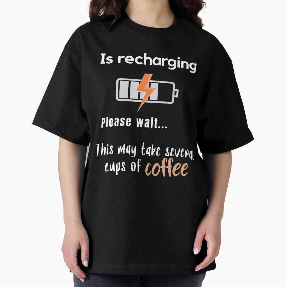 Funny Coffee Recharging Quote Design by ProWittyDesigns