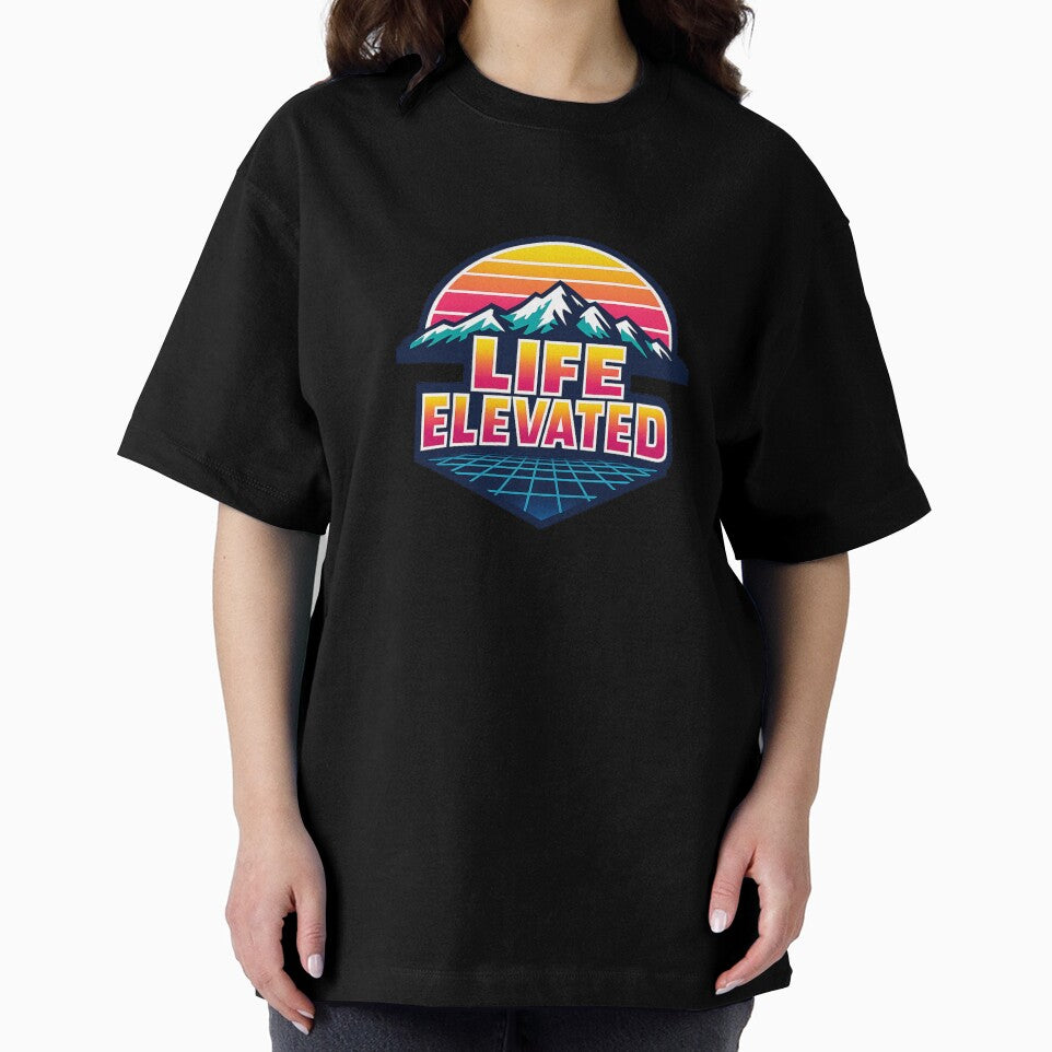 Retro Mountain Sunset Life Elevated Emblem by Dresut