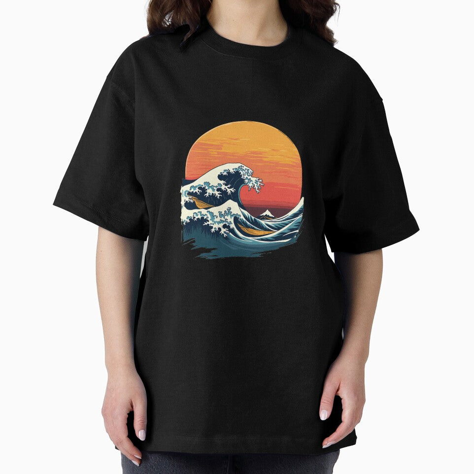Retro Wave Design: Bold 70s Lines in Orange and Mustard by VibeTCreations