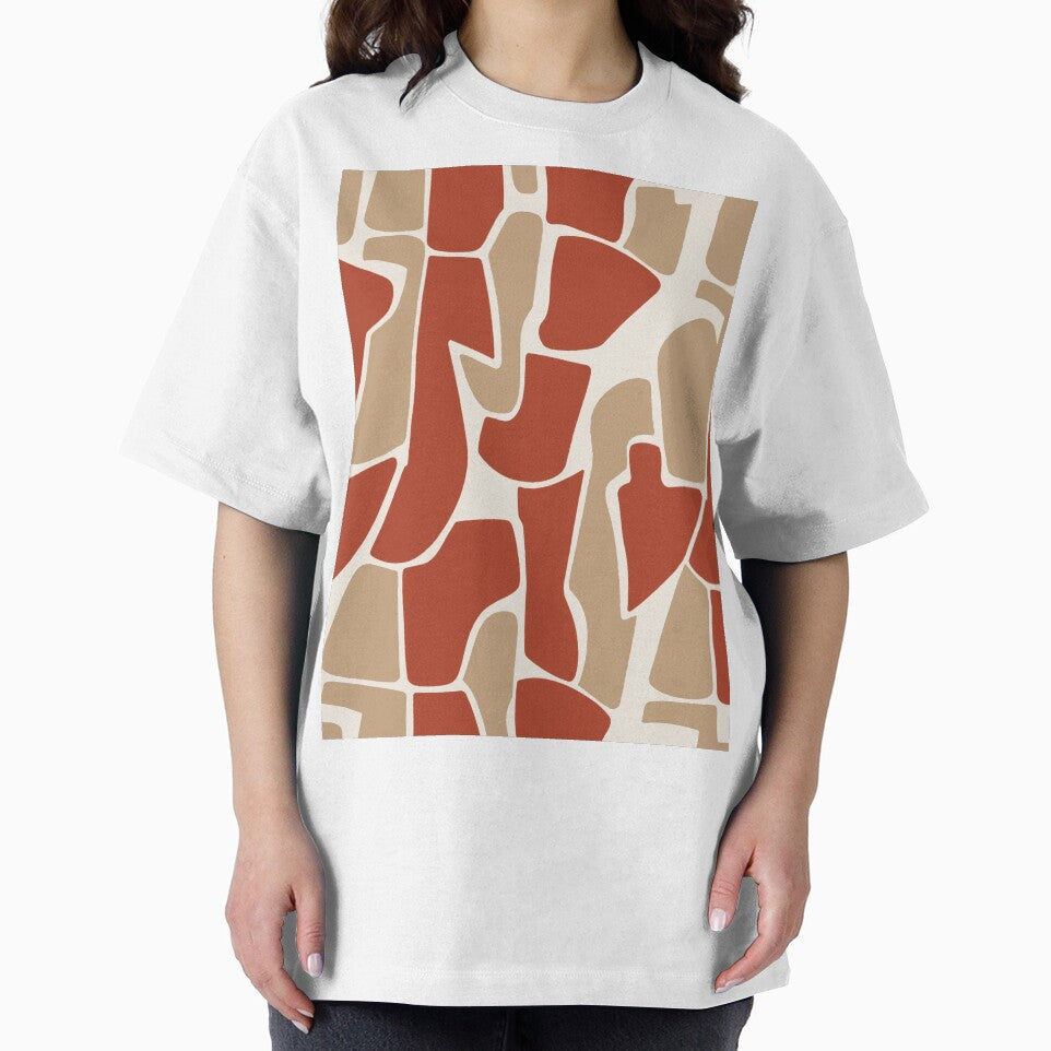 Terracotta Beige Abstract Pattern by imaniko