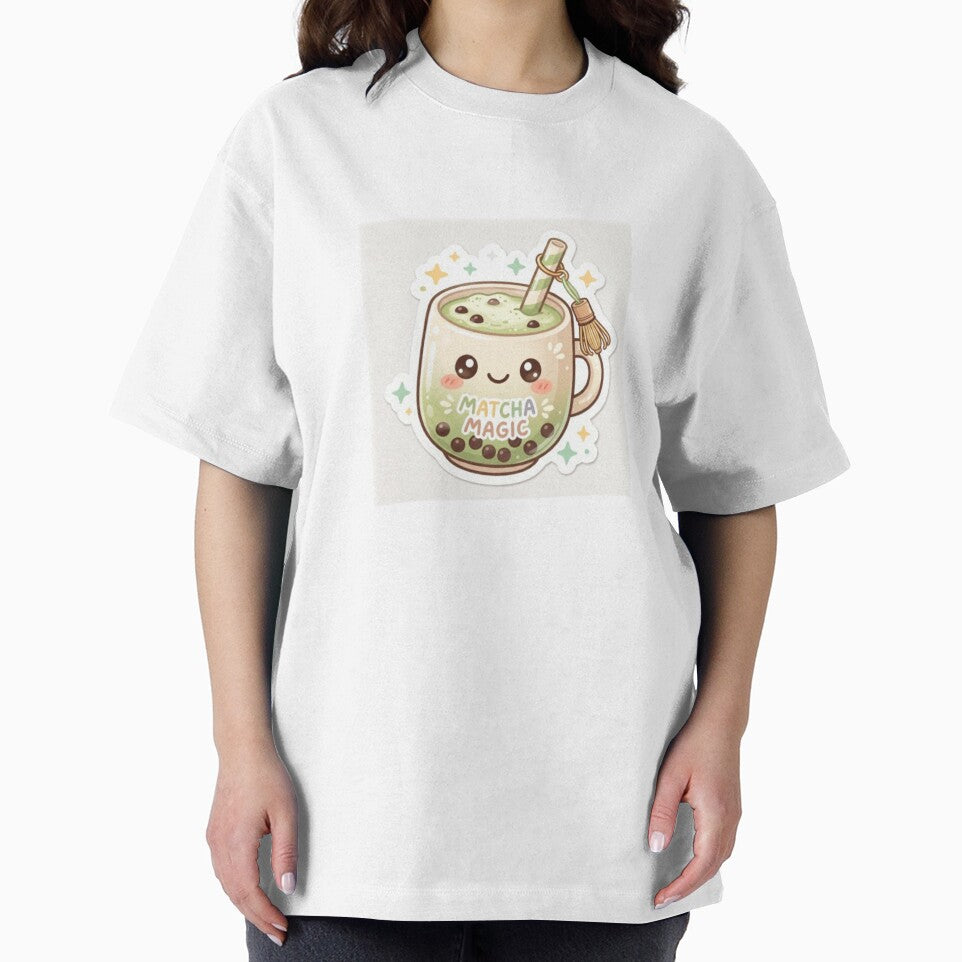 Cute Matcha Latte Sticker | Kawaii Matcha Drink with Bamboo Whisk Charm & Sparkles by DmaarGroup