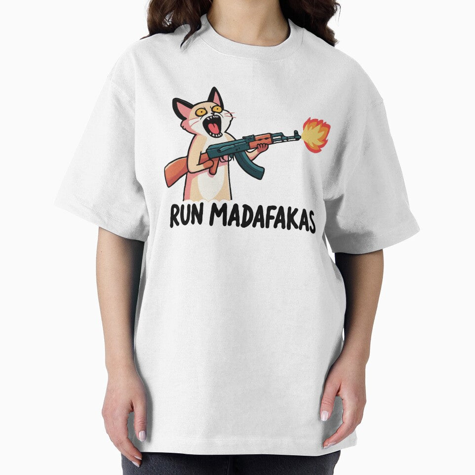 Cat with Gun Run Madafakas by Gkinoki