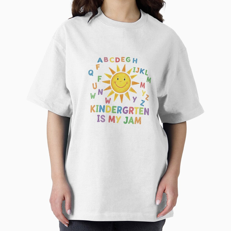 Kindergarten Is My Jam crayon alphabet sun cheerful teacher gift by language-des