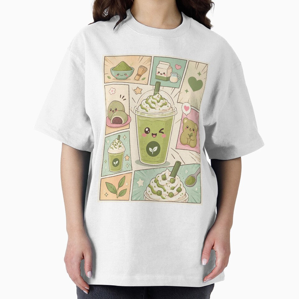 Kawaii Matcha Frappe Pop Panels Cute Green Tea Design by Magmashup