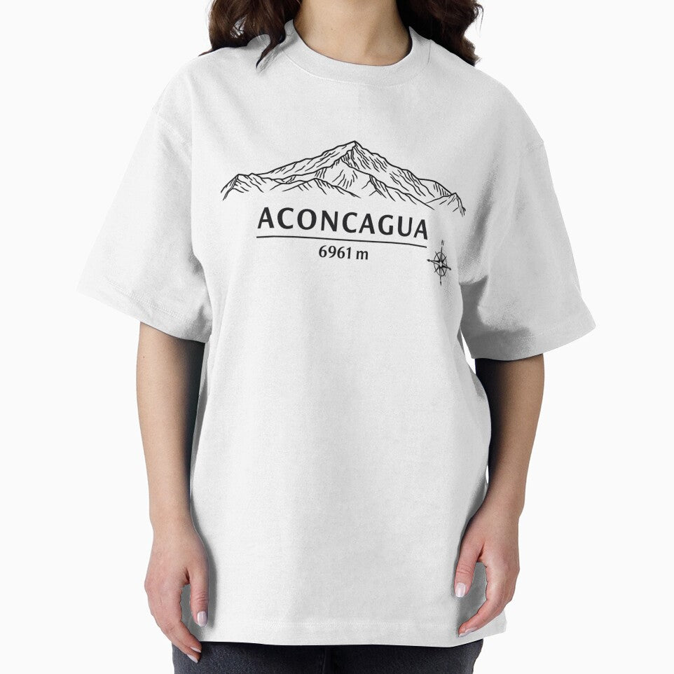 Seven Summits South America Aconcagua 6961 m Minimalist Line Art Design by GabeMountainArt