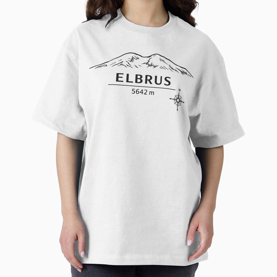 Seven Summits Europe – Elbrus 5642 m Minimalist Line Art Design by GabeMountainArt