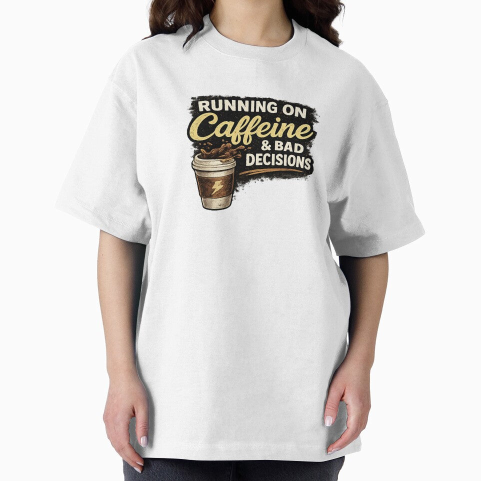 unning On Caffeine And Bad Decisions – Funny Coffee Lover Quote Retro Design by debdesarkar